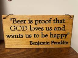 "Rustic Beer Sign Reclaimed Wood Bar Decor, ""Beer Is Proof..." - thumbnail 1