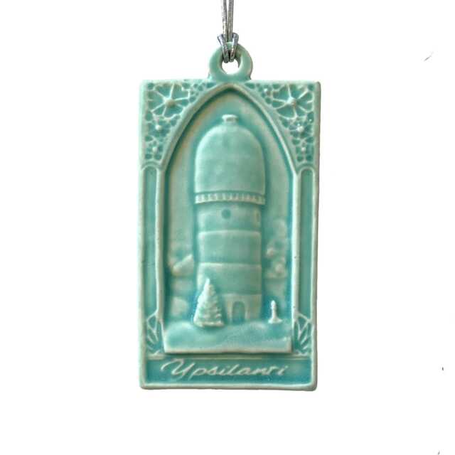 Ypsilanti Porcelain Ornament Hand Carved Tile Inspired Art - image 1