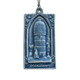 Ypsilanti Porcelain Ornament Hand Carved Tile Inspired Art - thumbnail 2