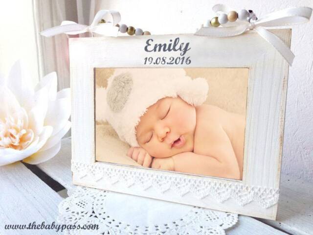 Photo Frame Personalized With Name & Date Of Birth/Photo Text Your Choice - image 1