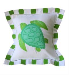 Green & Turquoise Sea Turtle Beach Pillow - thumbnail 1