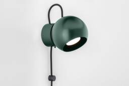 Hanson Wall Sconce Dark Green Plug-In On/Off Switch Bedside Lamp - thumbnail 1