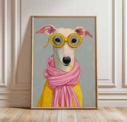 Cool Dog Poster Print, Funny in Sunglasses Wall Art, Whimsical Pet Portrait, Colorful Animal Decor, Modern Playful Illustration - thumbnail 1