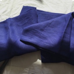 Set Of 3 Pure Hemp Sheet Set Royal Blue Klein in Queen King Or Custom Size With Pillowcases - thumbnail 3