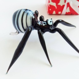 Art Glass Gift Figurine Animals Lampworking Black Spider Color Glass Sculpture For Kids Handmade Miniature Christmas Gift - thumbnail 3