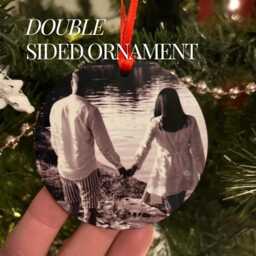 2 Sided Photo Ornament Gift For Her Wooden Personalized Ornaments Him Picture - thumbnail 1