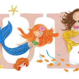 Mermaid Name Illustration Print Children Kids New Baby Shower Personalised Nursery Decor Wall Art Picture Painting Frame Bedroom Plaque Sign - thumbnail 2