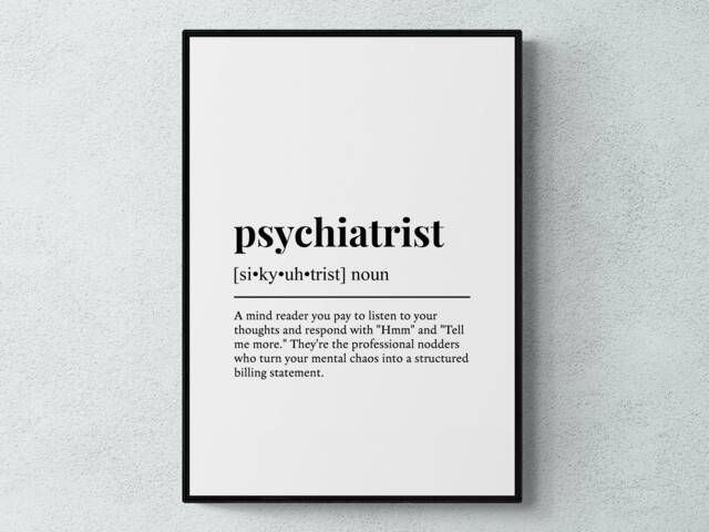 Psychiatrist Funny Definition Job Work Gift Wall Art Print - image 1