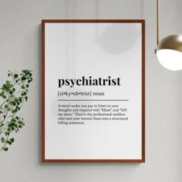 Psychiatrist Funny Definition Job Work Gift Wall Art Print - thumbnail 2