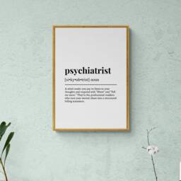 Psychiatrist Funny Definition Job Work Gift Wall Art Print - thumbnail 3