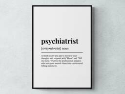 Psychiatrist Funny Definition Job Work Gift Wall Art Print - thumbnail 1