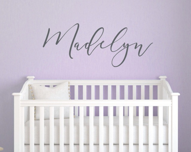 Girls Room Wall Decor, Kids Decal, Baby Girl Name Personalized Sticker, Vinyl Nursery Decal Rb102 - image 1
