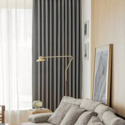 64 Colors, 928-12 A Pair Of Gray Velvet Curtains , Living Room Curtains, Velvet Drapery Panels, Bedroom Custom Made - thumbnail 3