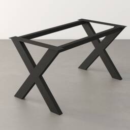 "steel Dining Table Base For Modern Rooms , 28""H X 28"" W 52"" L Enli X-Frame Base, Height 26""-30" - thumbnail 3