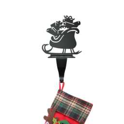 Steel Sleigh Stocking Holder, Christmas Mantel Decoration - thumbnail 4