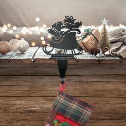 Steel Sleigh Stocking Holder, Christmas Mantel Decoration - thumbnail 3