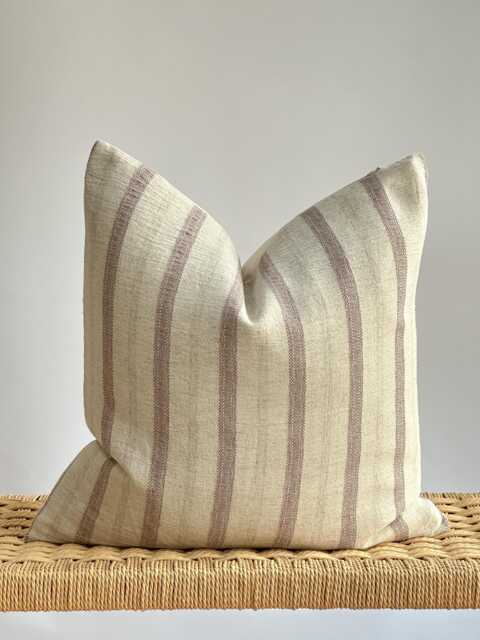 Neutral Striped Pillow Cover - image 1