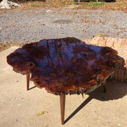 Your Custom Listing - Amazing Live Edge Round Walnut Epoxy Coffee Table - thumbnail 3