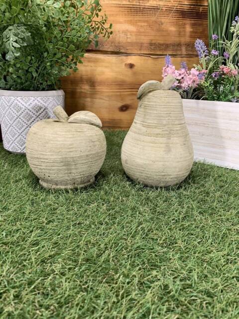 Stone Garden Apple & Pear Statue Gift Ornament - image 1