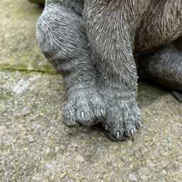 Sitting Pug Stone Statue -Outdoor Puppy Dog Bulldog Animal Garden Ornament - thumbnail 3