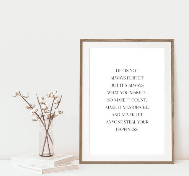 Life Is Not Always Perfect Print, Inspirational Prints, Motivational Quote, Home Art, Wall Decor, Prints, Gift For Friend - image 1