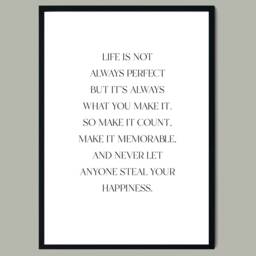 Life Is Not Always Perfect Print, Inspirational Prints, Motivational Quote, Home Art, Wall Decor, Prints, Gift For Friend - thumbnail 3