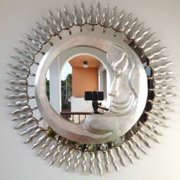 Mirror Sun & Moon 78cm Silver -Interior Decoration - Wall Mirror Home Decorative Mirrors Peruvian Crafts - thumbnail 2
