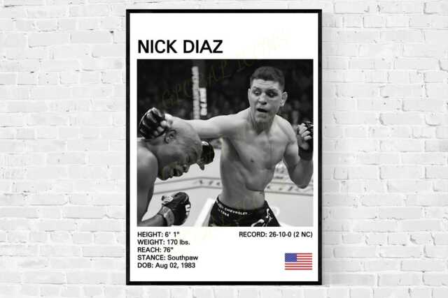 Nick Diaz Mma Poster Fight Art Print - image 1
