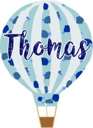 Personalised Hot Air Balloon Vintage Blue Boys Wall Art Sticker Kit Decal Mural Graphic Cute Nursery - thumbnail 2