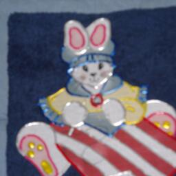 Patriotic Bunny Appliqued Hand Towel 4Th Of July Decor - thumbnail 2