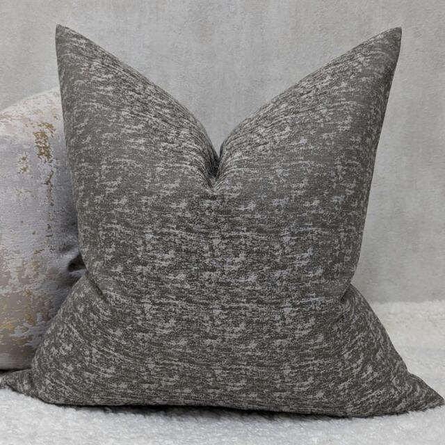 John Lewis Textured Satin Cushion Cover Smoke/Charcoal Colourway Double Sided Glamorous Boutique Style Modern Sofa Bed Pillow Cover - image 1