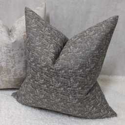 John Lewis Textured Satin Cushion Cover Smoke/Charcoal Colourway Double Sided Glamorous Boutique Style Modern Sofa Bed Pillow Cover - thumbnail 2