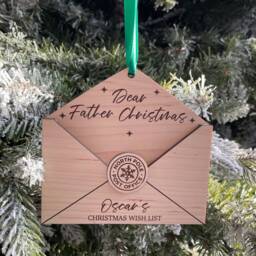 Personalised 3D Christmas Wish List Letter Holder, To Santa, Dear Santa/Father Christmas, Tree Decoration - thumbnail 2