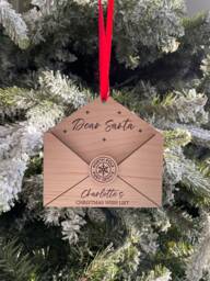 Personalised 3D Christmas Wish List Letter Holder, To Santa, Dear Santa/Father Christmas, Tree Decoration - thumbnail 1