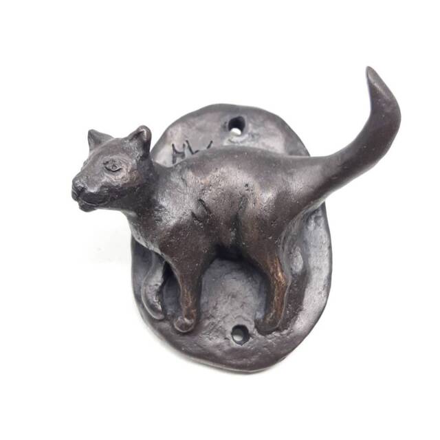 Cat - Wall Hook, Cast Bronze - image 1