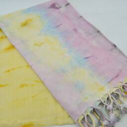 Tea Dye Beach Towel, Batik Towel, Turkish Towel, Bath Peshtemal, 38''x65 - thumbnail 2