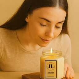 White Winter Scented Candles, Christmas Soy Wax Vegan Candle Spicy Clove Scent - thumbnail 2