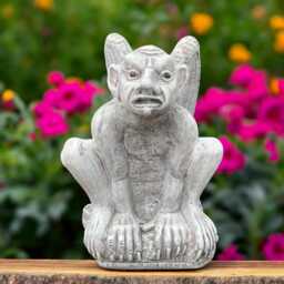 Concrete Gremlin Statue Stone Gargoyle Figurine Outdoor Guardian Sculpture Medieval Yard Ornament Gothic Garden Decor Monster Lover Gift - thumbnail 2
