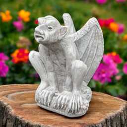 Concrete Gremlin Statue Stone Gargoyle Figurine Outdoor Guardian Sculpture Medieval Yard Ornament Gothic Garden Decor Monster Lover Gift - thumbnail 1