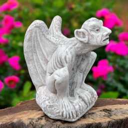 Concrete Gremlin Statue Stone Gargoyle Figurine Outdoor Guardian Sculpture Medieval Yard Ornament Gothic Garden Decor Monster Lover Gift - thumbnail 4