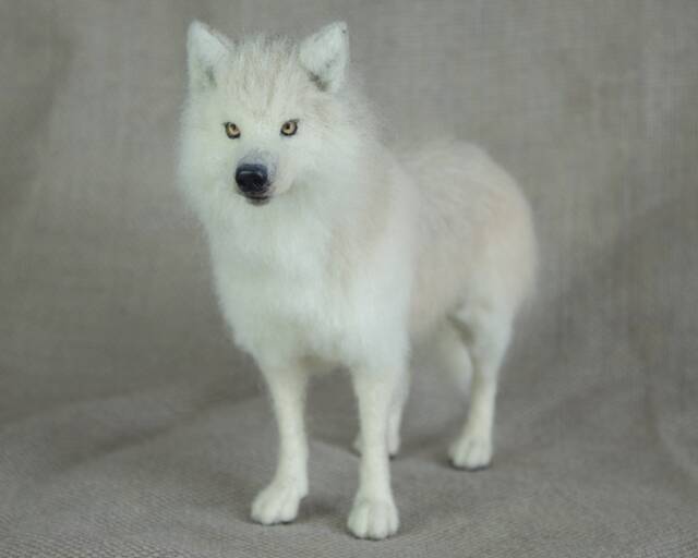 Made To Order Needle Felted Wolf Custom Needle Felted Animal Sculpture - image 1