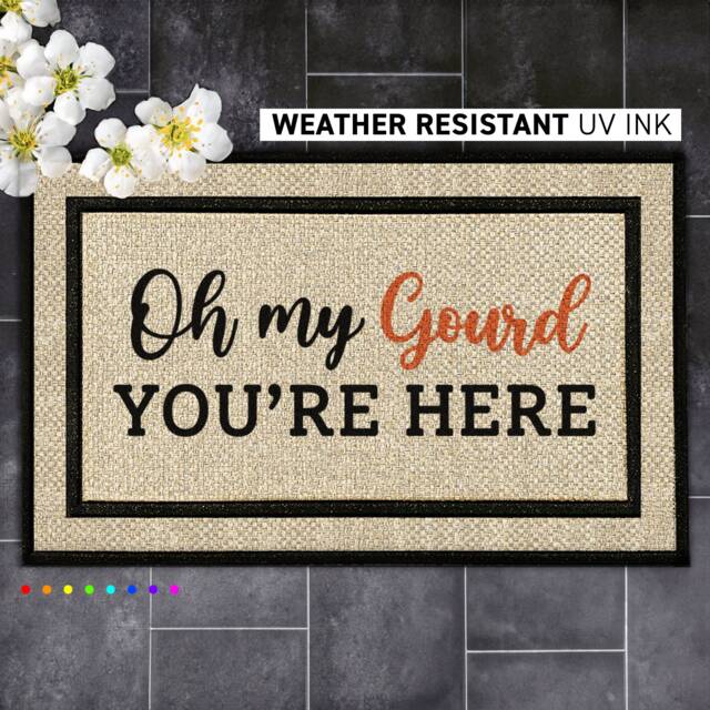 Oh My Gourd You're Here - Outdoor Weatherproof Mat Funny Seasonal Pumpkin Welcome Doormat - image 1