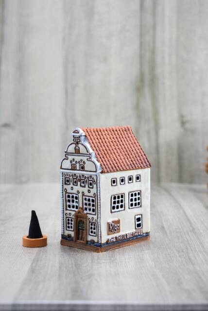 Riga Miniature House Ceramic Incense Holder, Pottery Home Decor - image 1