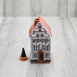 Riga Miniature House Ceramic Incense Holder, Pottery Home Decor - thumbnail 3