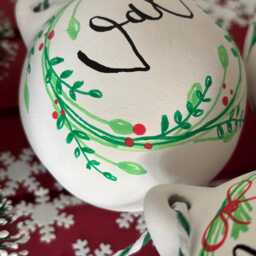 Personalised Ceramic Christmas Bauble, Hand Painted Name Ornament, Tree Decoration - thumbnail 2