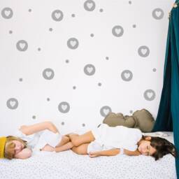Irregular Circles With Hearts & Polka Dots Wall Stickers - thumbnail 2