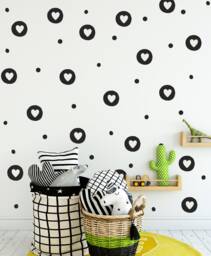 Irregular Circles With Hearts & Polka Dots Wall Stickers - thumbnail 1