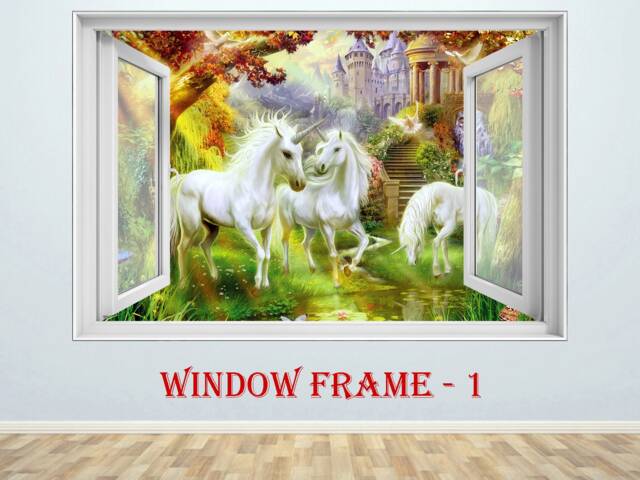 Fantasy Horse Unicorn 3D Window Wall Sticker Girl Room Decor Large Nursery Kids Art Decal - image 1