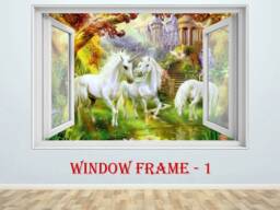 Fantasy Horse Unicorn 3D Window Wall Sticker Girl Room Decor Large Nursery Kids Art Decal - thumbnail 1