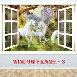 Fantasy Horse Unicorn 3D Window Wall Sticker Girl Room Decor Large Nursery Kids Art Decal - thumbnail 3